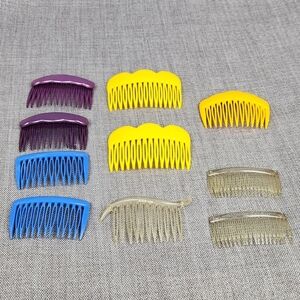 Vintage Side Hair Comb Lot Made In USA/France/ Hong Kong. 10 Total.